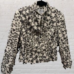 Carlisle Vintage Sequin Mesh Geometric Print Jacket 12